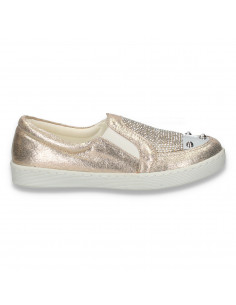 Pantofi glami pentru fete, cu strasuri, aurii - W203