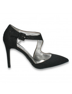 Pantofi eleganti, pentru dama, din lurex, negri - W292