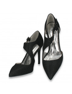 Pantofi eleganti, pentru dama, din lurex, negri - W292 2