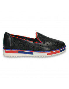Pantofi dama cu perforatii, negri - W302
