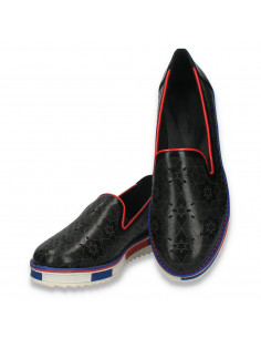 Pantofi dama cu perforatii, negri - W302 2
