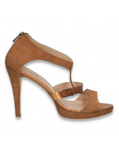 Sandale elegante, din piele, pentru femei, bronz - W342
