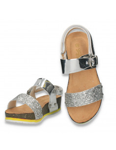 Sandale argintii pentru fete, cu glitter - W380 2
