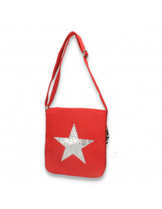 Poseta postas, din canvas, pentru tineret, rosu - M246
