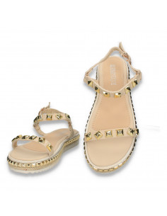 Sandale casual dama, bej-auriu - W438 2