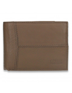Portofel barbati, model clasic, din piele naturala, taupe - M258