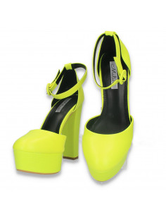 Pantofi femei extravaganti, cu toc inalt, verde neon - W573 2