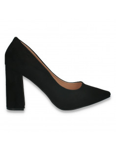 Pantofi eleganti, cu toc gros, negri - W584