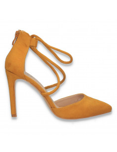 Pantofi eleganti, cu toc stiletto, galbeni - W609