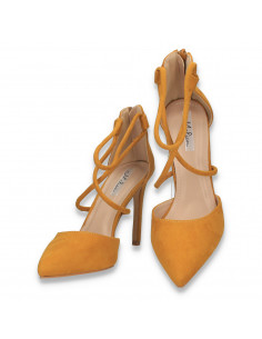 Pantofi eleganti, cu toc stiletto, galbeni - W609 2