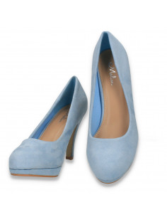 Pantofi eleganti, cu platforma mica, albastru deschis - W644 2