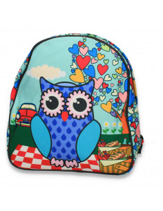 Rucsac mic pentru fetite, cu bufnite, verde-mint - M282