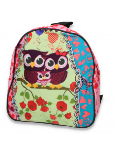 Rucsac mic pentru fetite, cu bufnite, roz - M284