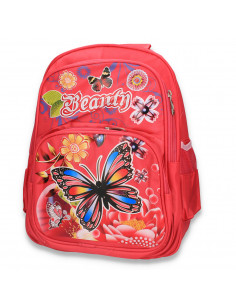 Rucsac fete, cu imprimeu, Beauty, fucsia - M295