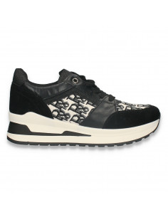 Pantofi casual dama, negru-alb - W683