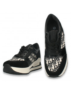 Pantofi casual dama, negru-alb - W683 2