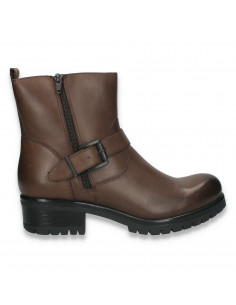 Ghete stil moto, pentru dama, din piele, maro - W699