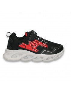 Pantofi sport pentru baieti, negru-rosu - W766
