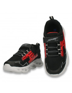 Pantofi sport pentru baieti, negru-rosu - W766 2