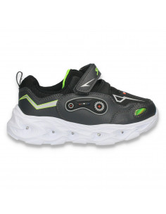 Pantofi sport pentru baieti, cu leduri, negri - W773