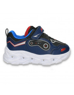 Pantofi sport pentru baieti, cu leduri, bleumarin - W774
