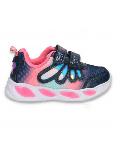 Pantofi sport, cu leduri, pentru fetite, bleumarin-fucsia - W775