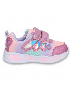Pantofi sport, cu leduri, pentru fetite, roz - W776
