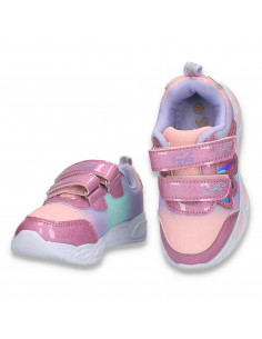 Pantofi sport, cu leduri, pentru fetite, roz - W776 2