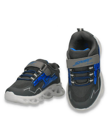 Pantofi sport pentru baieti, gri-albastru - W783