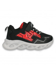Pantofi sport pentru baieti, negru-rosu - W784