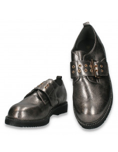 Pantofi casual fete, cu catarama, argintii - W848 2