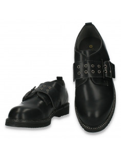 Pantofi casual fete, cu catarama, negri - W849 2