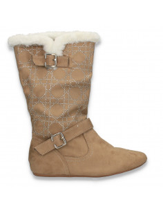 Cizme femei, material textil, imitatie velur - LS681