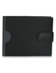 Portmoneu barbati, din piele, negru-gri - M400