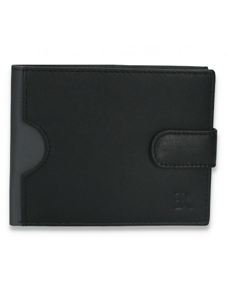 Portmoneu barbati, din piele, negru-gri - M400