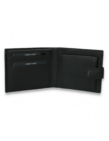 Portmoneu barbati, din piele, negru-gri - M400