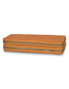 Portmoneu dama, din piele eco, cu imprimeu floral, galben - M425 2