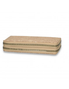 Portmoneu dama, din piele eco, cu imprimeu floral, bej - M429 2