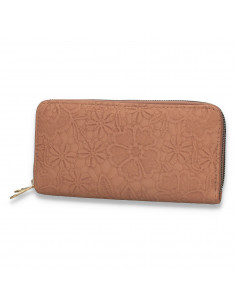 Portmoneu dama, din piele eco, cu imprimeu floral, roz - M430