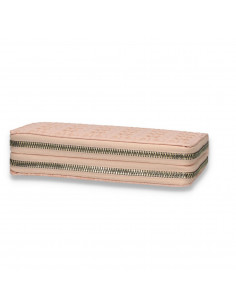 Portmoneu dama, din piele eco, cu imprimeu croco, roz - M434 2