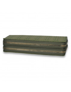 Portmoneu dama, din piele eco, cu imprimeu croco, verde - M435 2