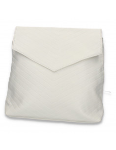 Rucsac modern pentru dama, cu imprimeu in dungi, alb - M481