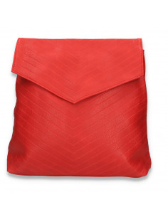 Rucsac modern pentru dama, cu imprimeu in dungi, rosu - M482