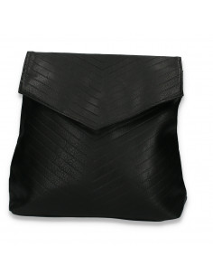Rucsac modern pentru dama, cu imprimeu in dungi, negru - M484