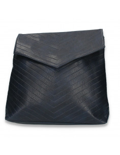Rucsac modern pentru dama, cu imprimeu in dungi, bleumarin  - M487