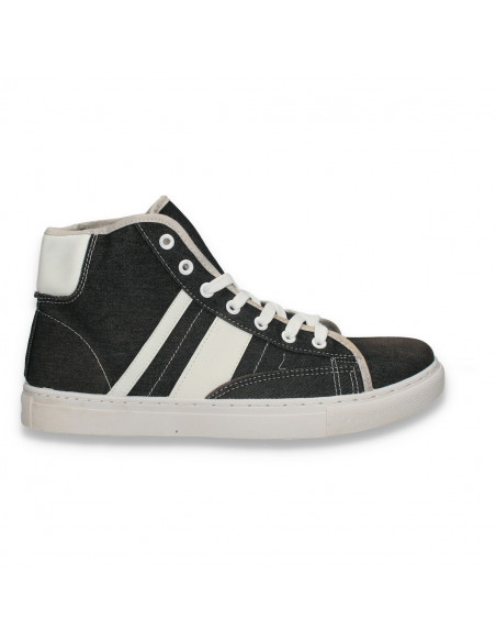 Ghete casual pentru barbati, din material textil, negre - W973