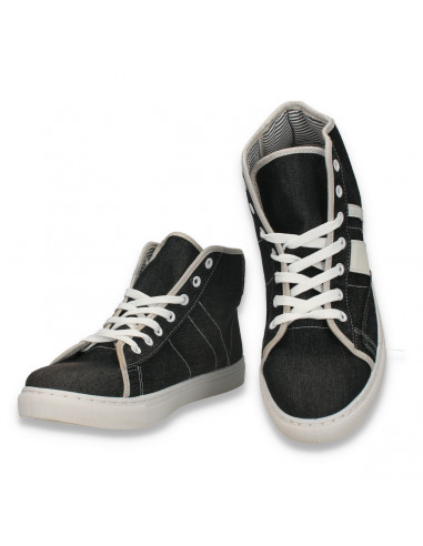 Ghete casual pentru barbati, din material textil, negre - W973