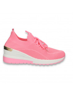 Pantofi tip soseta pentru femei, din material textil, fucsia - W985