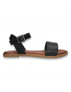 Sandale din piele pentru femei, negre - W991