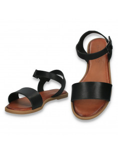 Sandale din piele pentru femei, negre - W991 2